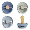 FRIGG Natural Rubber Baby Pacifier 4-Pack Skyline Serenity | Made in Denmark | BPA-Free (6-18 Months) by TinyTreasures Baby Boutique