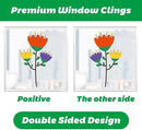 Hello Spring Summer Window Cling Sticker Flowers, and Butterfly Window Stickers, Spring and Summer Decor, Home, Shop, and Party Window Glass Display Stickers (Blue) by CozyNest Decor
