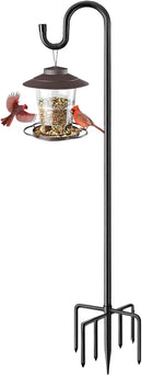 84" Shepherds Hooks for Outdoor, Heavy Duty Bird Feeder Pole with 7 Prongs Base for Hanging Lantern, Hummingbird Feeder, Plant Baskets, Shepherds Hook for Bird Feeders for Outside, 1 Pack by GreenHaven Gardens