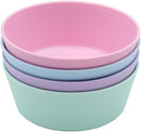 WeeSprout Bamboo Kids Bowls, Set of Four 10 oz Kid-Sized Bamboo Bowls, Dishwasher Safe Kid Bowls (Pastel Blue, Mint, Purple & Pink) by TinyTreasures Baby Boutique