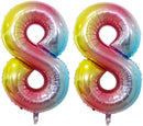 GOER Rainbow Foil Balloons Number 8,Huge Number Balloons for 8th 18th 28th 38th 48th Birthday Party Supplies Anniversary Decorations (3 pcs,42 inch,32 inch,16inch) by TinyTreasures Baby Boutique