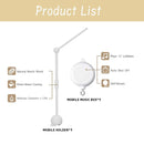 Crib Mobile Arm with Music Box,32.5 Inch White Crib Mobile Stand,Wooden Mobile Arm for Crib (2 Modes,360°Adjustable,100% Beech Wood) Baby Crib Mobile for Boy and Girl by TinyTreasures Baby Boutique
