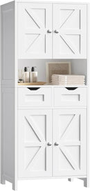 ANWBROAD 67” Bathroom Storage Cabinet Tall Storage Cabinet with Adjustable Shelves and Drawers Freestanding for Bathroom Kitchen Pantry Living Room Cabinet USBC002W by CozyNest Decor