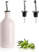 Sweejar Ceramic Olive Oil Dispenser Bottle, Opaque Oil Cruet Protects to Reduce Oxidation, Suitable for Storage Vinegar, Coffee Syrups & Other Liquids, Pack of 1, 15.5 Fl Oz (Rose Pink) by CozyNest Decor