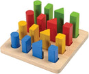 PlanToys Wooden Sorting and Stacking Geometric Peg Board (5125) | Sustainably Made from Rubberwood and Non-Toxic Paints and Dyes by TinyTreasures Baby Boutique