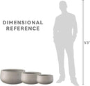 Kante 19.6",15.7",11.8" Dia Round Concrete Planters Set of 3, Outdoor Indoor Large Plant Pots with Drainage Hole, Modern Curvaceous Design, Weathered Concrete
