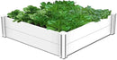 4'x4' White Vinyl Raised Garden Bed Kit, Outdoor Above Ground Garden Box for Growing Vegetables, Flowers, Herbs, DIY Gardening, Whelping Pen and More by GreenHaven Gardens