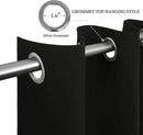 Easy-Going Blackout Curtains for Bedroom, Solid Thermal Insulated Grommet and Noise Reduction Window Drapes, Room Darkening Curtains for Living Room, 2 Panels (52x96 in,Black) by CozyNest Decor