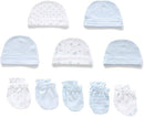 Newborn Baby Boy Girl Caps Mittens Socks Set Cotton Baby Essentials Accessories (Hats+Gloves+Socks) by TinyTreasures Baby Boutique