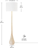 GLOBE Electric 52112 65" Floor Lamp, Faux Wood Finish, White Cotton Shade, Japandi Style, E26 Base, Modern Bedroom and Living Room Lighting by CozyNest Decor