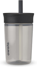 Owala Kids BPA-Free Plastic Tumbler with Spill Resistant Flexible Straw, Easy to Clean, Kids Water Bottle, Great for Travel, Dishwasher Safe, 15 Oz, Black and Gray (Skate Park) by TinyTreasures Baby Boutique