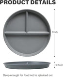 greenandlife 9 Inch (4PCS) Unbreakable Divided Plates for Kids Adults, Dishwasher & Microwave Safe Compartment Plate, Lightweight Reusable Plastic Portion Control Plates, BPA Free and Healthy by CozyNest Decor