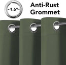 H.VERSAILTEX Ultra Soft Microfiber Thermal Insulated Antique Copper Grommet Blackout Curtains/Window Treatment Draperies 52 by 72 - Inch for Living Room/Bedroom,Set of 2 - Bronze Green by CozyNest Decor