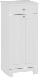 HOMCOM Laundry Hamper with Removable Basket, Tilt Out Hamper with Drawer and Beadboard Door, Bathroom Storage Cabinet, White by CozyNest Decor