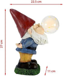 Garden Gnomes Outdoor with LED Solar Light - 11’’Spring Gnomes Decorations for Home/Yard/Patio with Lantern - Solar Garden Statues (Bubble Gnome) by CozyNest Decor