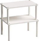Cabinet Organizer Shelf(Set of 2),Kitchen Counter Shelves,Bamboo Spice Rack Countertop and Cabinet,Stackable Expandable,Medium,(White) by CozyNest Decor