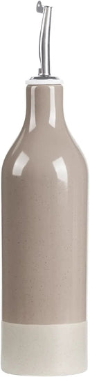 famiware Milkyway 16oz Ceramic Olive Oil Dispenser Bottle, 1 Piece Oil Dispenser for Kitchen with Stainless Steel Pourers, Suitable for Storage Vinegar, Soy Sauce, Coffee Syrup, Cinnamon Brown by CozyNest Decor