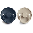 FRIGG Daisy SilkySoft Silicone Baby Pacifier | Made in Denmark | BPA-Free (Dark Navy/Sandstone, 6-18 Months) by TinyTreasures Baby Boutique