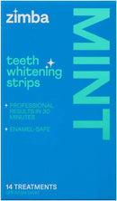 Zimba Teeth Whitening Strips Vegan Whitening Strip Enamel Safe Teeth Whitening Hydrogen Peroxide Teeth Whitener for Coffee, Wine, Tobacco, and Other Stains, 28 Strips (14 Day Treatment), Mint by CozyNest Decor