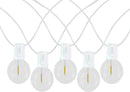 Novelty Lights 100 Feet G40 LED Patio String Lights with 67 Bulbs, Warm White, Weather Resistant and Shatterproof Replaceable Plastic Globe Bulbs, White Wire by GreenHaven Gardens