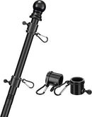 COCONUT Flag Pole for House, 5FT Black Stainless Steel Wall Mount Flagpole Suitable for 3x5 American Flags, Perfect for Yard Truck Porch Boat (Flag Pole Only) by GreenHaven Gardens
