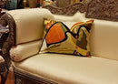Lumbar Modern Pillow Cover - Kandinsky in Flow Burnt Orange Abstract Farmhouse Pillowcase Modern Chair Cushion Contemporary Outdoor Cushions Hand Embroidered Wool Size 14x20 by CozyNest Decor