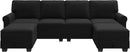 HONBAY Sectional Sofa with Storage Seat Velvet U Shaped Couch with Reversible Chaise Convertible Sectional Couches for Living Room,Black Velvet by CozyNest Decor
