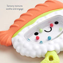 Itzy Ritzy Silicone Rattle Teether– BPA-Free Silicone Teether with Rattle for Babies & Toddlers – Features a Gentle Rattle Sound, Colorful Beads & Multiple Textures (Sushi) by TinyTreasures Baby Boutique