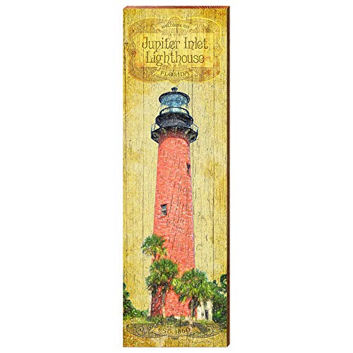 Jupiter Inlet Lighthouse Home Decor Art Print on Real Wood