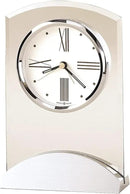 Howard Miller Tribeca Tabletop Clock – Modern Decorative Alarm Clock with Quartz Movement Brushed Aluminum Base & Beveled Glass Accents for Elegant Home & Office Decor Bold Accent Piece by CozyNest Decor