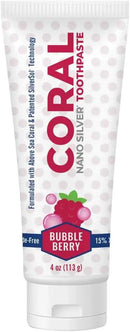 Coral Nano Silver Bubble Berry Kids Toothpaste, Natural Fluoride Free Teeth Whitening Toothpaste, Coral Calcium Nano Silver Infused SLS Free - 4 Ounces by CozyNest Decor