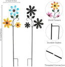 3 Pack Spring Garden Stakes Decor,Metal Flowers Decorative Garden Stakes,Waterproof Metal Yard Art for Outside,Lawn,Patio,Yard(23.1 * 6.7IN) by CozyNest Decor