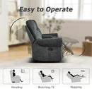 EBELLO Manual Recliner 3 Seat Sofa Couch, Soft Fabric 3 Seater Reclining Couch Chair, Vintage Rivet Mid-Century Design Furniture for Living Room, Meeting Room, Grey by CozyNest Decor