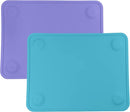 WeeSprout Silicone Suction Placemats for Babies, Toddlers & Kids, Durable Food Grade Silicone with Non-Slip Suction, Raised Edges Contain Mess, Dishwasher Safe, for Dining Table & Restaurants, 2 Pack by TinyTreasures Baby Boutique