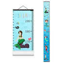 Baby Height Growth Chart - Canvas Height Chart for Kids Baby Child Toddler Boys Girls Growth Chart for Wall Room Nursery Decor Hangable and Removable Measuring Wall Ruler (Mermaid, Black Wood) by TinyTreasures Baby Boutique