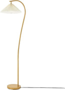 GLOBE Electric x Novogratz 61000043 62" Floor Lamp, Wood Toned, White Pleated Shade, Pivot Joint on Shade, On/Off Foot Switch, Black Cord, Modern Lighting for Living Room or Office by CozyNest Decor