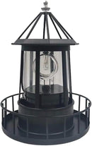 Marsrut LED Solar Light Powered Rotating Lighthouse Beacon Lamp, Outdoor Courtyard Waterproof Solar Hanging Lamp, Lawn Lantern, for Patio Fence Garden Decoration Outdoor Lighting Home Decor (Black) by GreenHaven Gardens