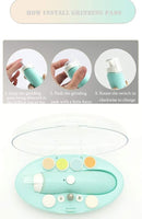 Rechargeable Baby Nail File, Fansidi Electric Baby Nail Trimmer for Newborn Infant or Toddler Toenail and Fingernail - Girls and Boys Accessory - Extra Replacement Pads Included (Blue) by TinyTreasures Baby Boutique