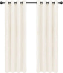 Easy-Going Curtains for Bedroom, Solid Thermal Insulated Grommet and Noise Reduction Window Drapes, Curtains for Living Room, 2 Panels (52x84 in,Ivory) by CozyNest Decor
