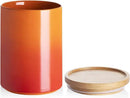Sweejar Ceramic Food Storage Jar, Stackable Kitchen Canisters, Containers with Airtight Seal Wooden Lid for Serving Ground Coffee, Tea, Sugar, Salt and More - 28 Fl Oz (Gradient Orange) by CozyNest Decor