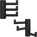 Angle Simple Swivel Towel Hooks for Bathroom, SUS 304 Stainless Steel Foldable 3 Arms Robe Towel Holder, Shower Wall Coat Hooks, Matte Black, 2 Pack by CozyNest Decor