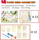 hapray 12 Pack Bird House Kit, DIY Birdhouse Kits, Wooden Crafts Arts for Children to Build and Paint (Includes Paints & Brushes) for Kids Girls Boys Toddlers Christmas Gift by TinyTreasures Baby Boutique