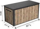 Outdoor Storage Box, Wood-Look Resin Deck Container, Indoor/Outdoor Storage, Ash Wood Brown (170 Gallon) by CozyNest Decor