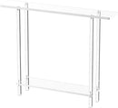 Acrylic Narrow Console Table for Entryway, 7.6" D x 39.4" W x 31.5" H, Square Legs, Skinny Entry Table for Sofa, Foyer, Hallway, Living Room, Modern, 2-Tier, Clear by CozyNest Decor