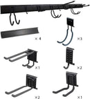 Ultrawall 13 PCS Tool Storage Rack, 64 Inches Adjustable Garage Organization Wall Mounted Storage System with 9 Hooks, Heavy Duty Steel Garden Tool Organizer Wall Holders by GreenHaven Gardens