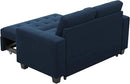 Belffin Modular Sectional Sleeper Sofa with Pull Out Couch Bed Modular Sleeper Loveseat Sectional Sofa Velvet Fabric for Living Room Apartment Blue by CozyNest Decor