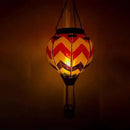 2PC Hot Air Balloon Solar Lantern with 2PC Shepherd Hook, Flickering Flame Hanging Solar Lanterns Outdoor Lights Waterproof Lanterns for Garden Patio Yard Party Decor (Wavy-Gray&Navy&Red) by GreenHaven Gardens