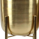 CosmoLiving by Cosmopolitan Metal Indoor Outdoor Planter Dome Large Planter Pot with Removable Stand, Set of 2 Planters 19", 22"H, Gold by GreenHaven Gardens