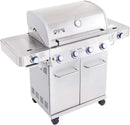 Monument Grills Larger 4-Burner Propane Gas Grills Stainless Steel Cabinet Style with Accessory Kit(5 items), Outdoor Use by GreenHaven Gardens