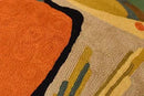 Kandinsky Modern Pillow Cover - Flow Orange Abstract Pillowcase Farmhouse Chair Cushion Contemporary Outdoor Pillowsham Couch Cushion Handmade Wool Size 18x18 by CozyNest Decor